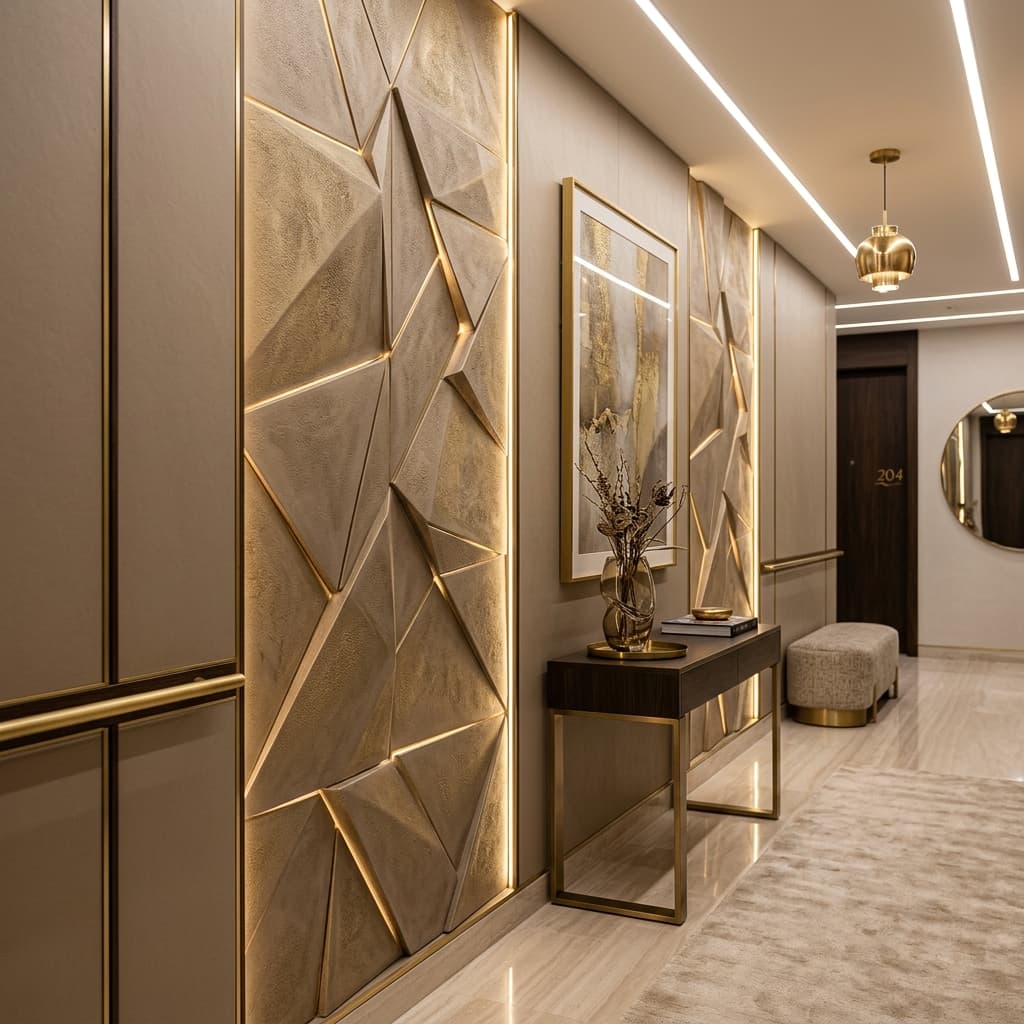 Drawing & Dinning interior design by Mapal Interior Solution - Architectural Wall Paneling